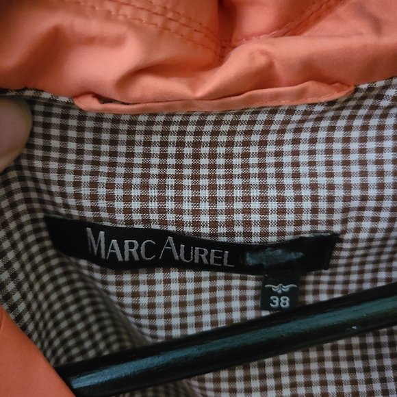 Marc Aurel Womens Orange button up belted coat size 38 - Picture 2 of 4